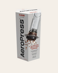 Aeropress coffee maker packaging on a white background