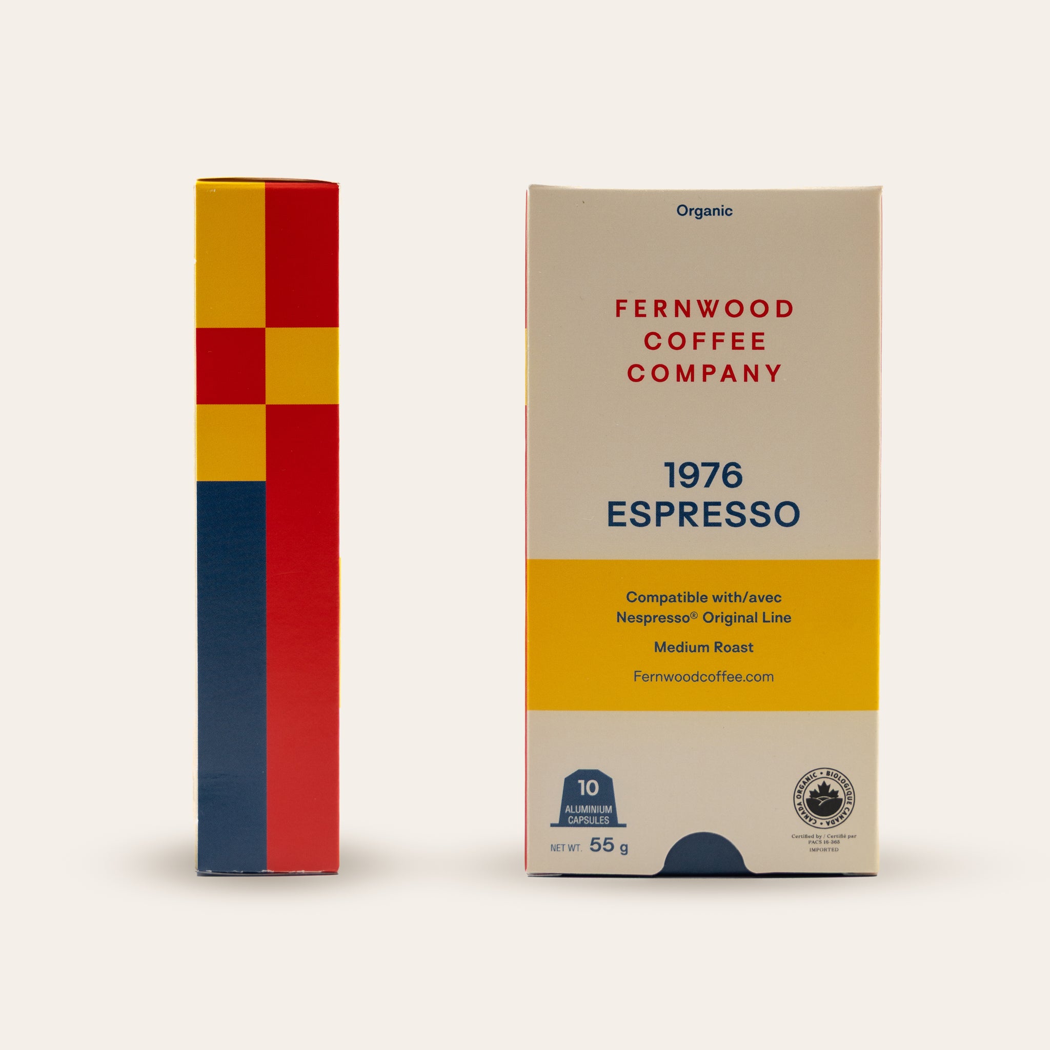 Fernwood Coffee Company 1976 Espresso packaging on a beige background
