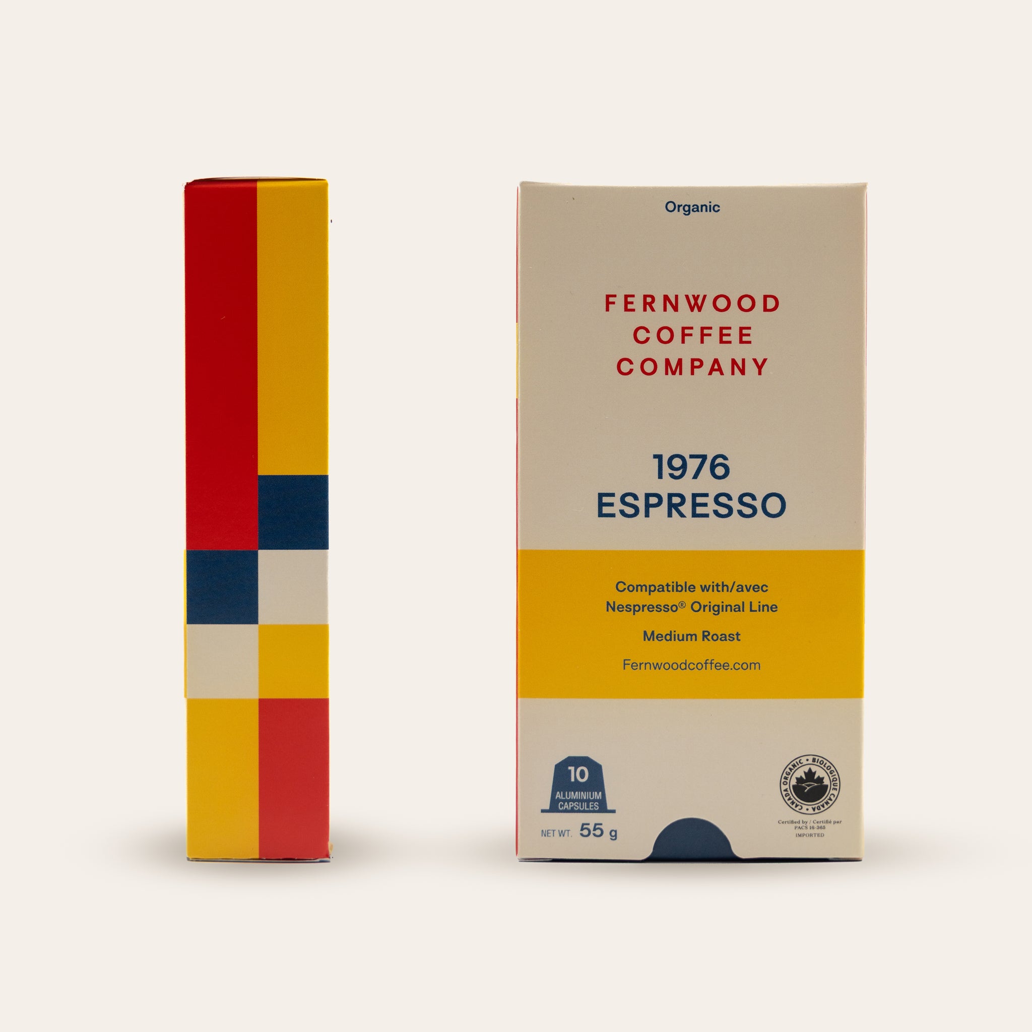 Fernwood Coffee Company 1976 Espresso packaging on a beige background