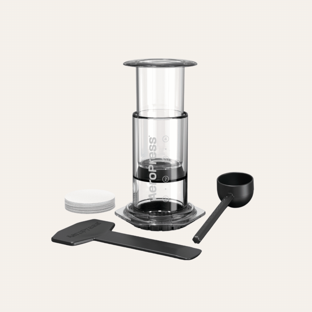 A gif rotating through all the different colors of Aeropress brewers.