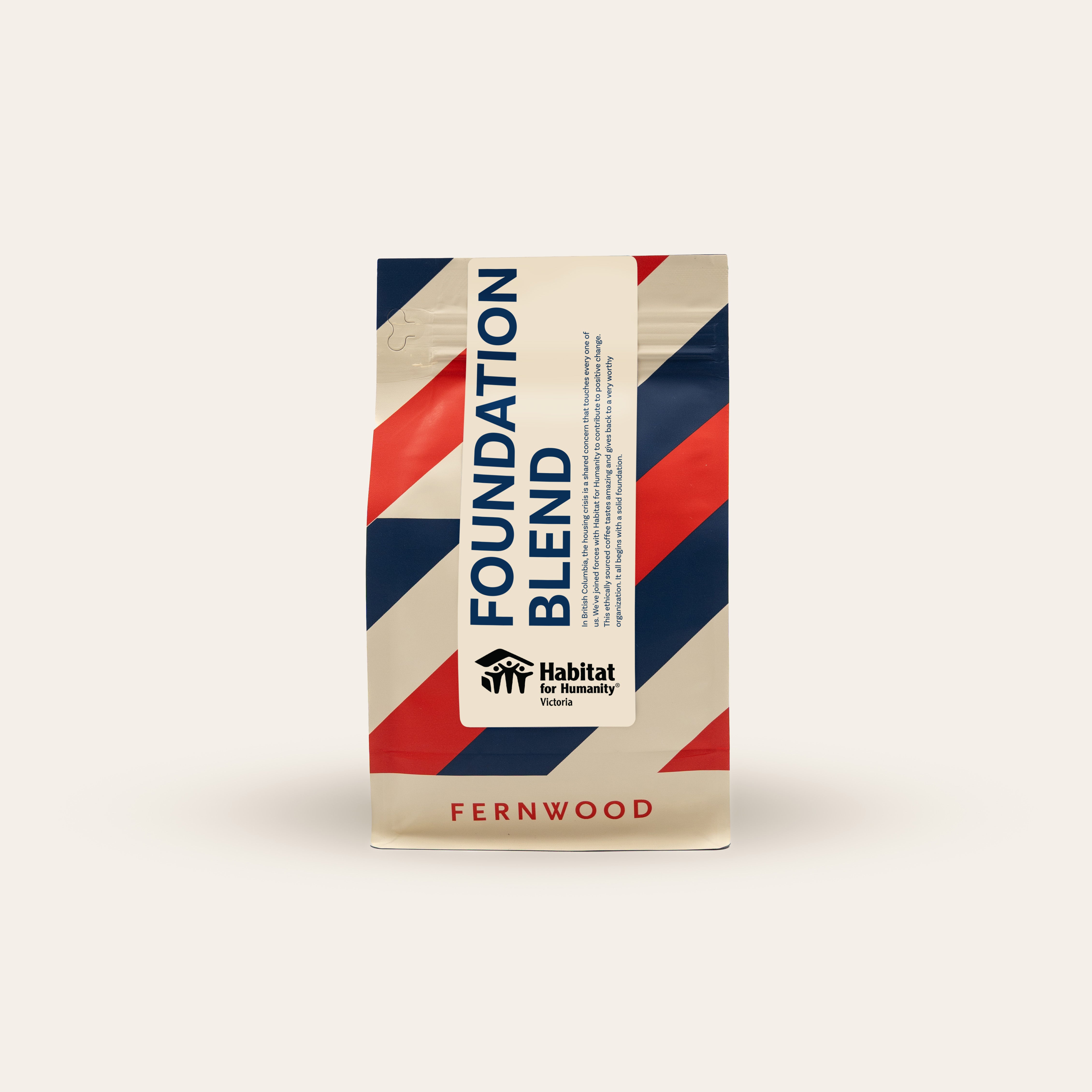 Fernwood Foundation Blend coffee package on a beige background