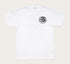 White t-shirt with three horse head design over left chest